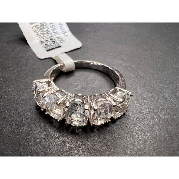 NEW Goshenite 5 stone Sterling silver ring size 8 - Picture 3 of 15